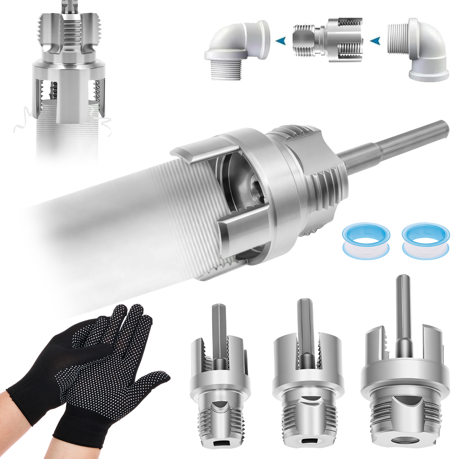 Power Tools Plumbing - Zestaw do gwintowania rur 4 w