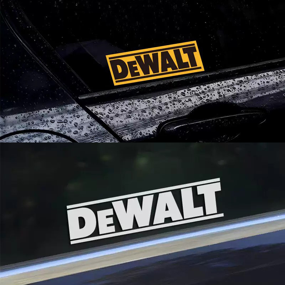 Odblaskowe naklejki z logo DEW – Power Tools Logo recenzja i cena
